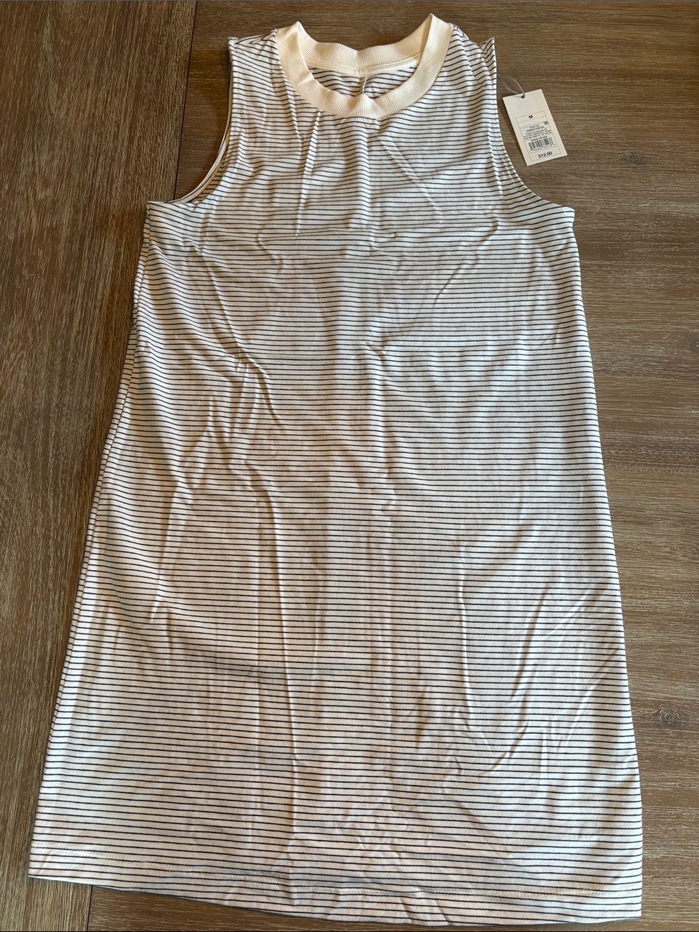 NWT Target A New Day Crean Black Striped  Sleeveless Shift Dress Medium